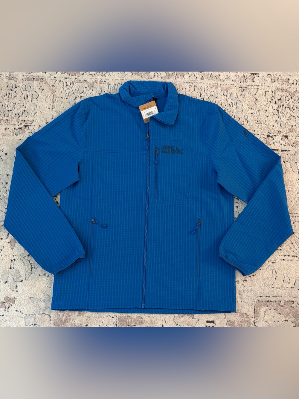 $129 Eddie Bauer Sandstone Grid Blue Jacket Men’s Size: Medium - Picture 2 of 8